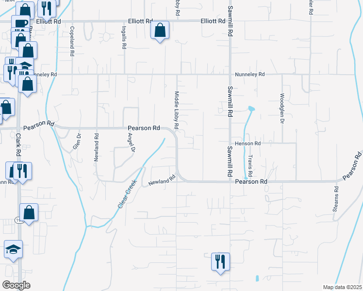 map of restaurants, bars, coffee shops, grocery stores, and more near 1407 Stonehurst Drive in Paradise