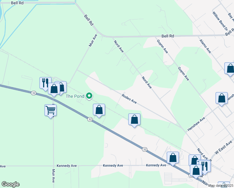 map of restaurants, bars, coffee shops, grocery stores, and more near 3131 Rodeo Avenue in Chico
