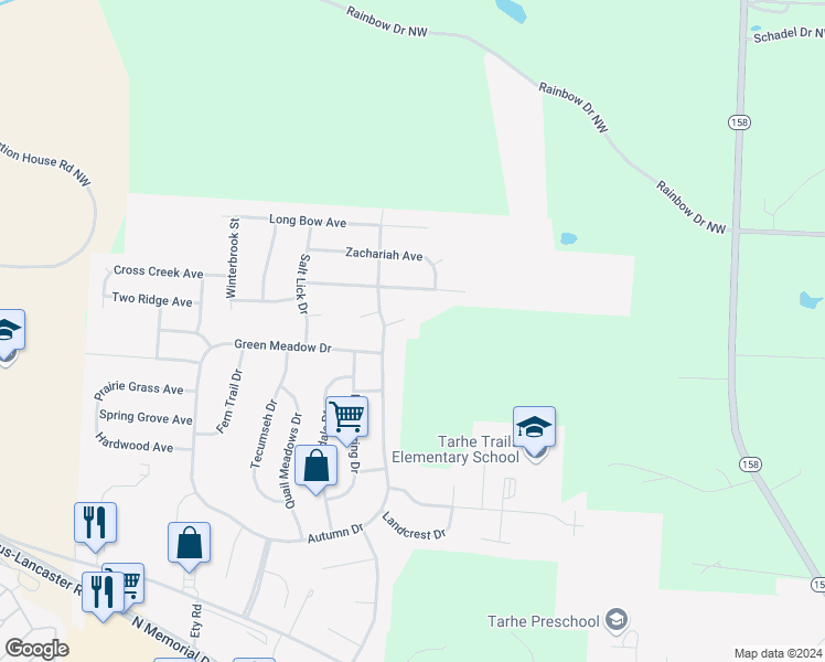 map of restaurants, bars, coffee shops, grocery stores, and more near 2358 Calico Court in Lancaster