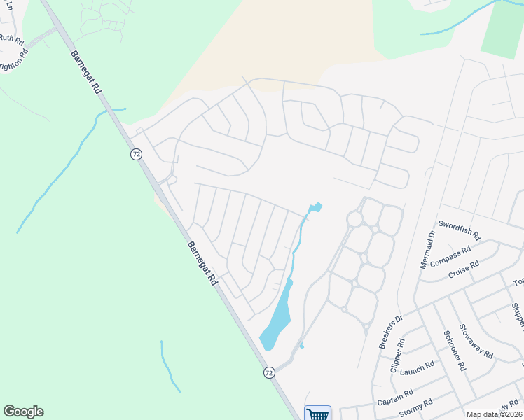 map of restaurants, bars, coffee shops, grocery stores, and more near 42B Stage Road in Stafford Township