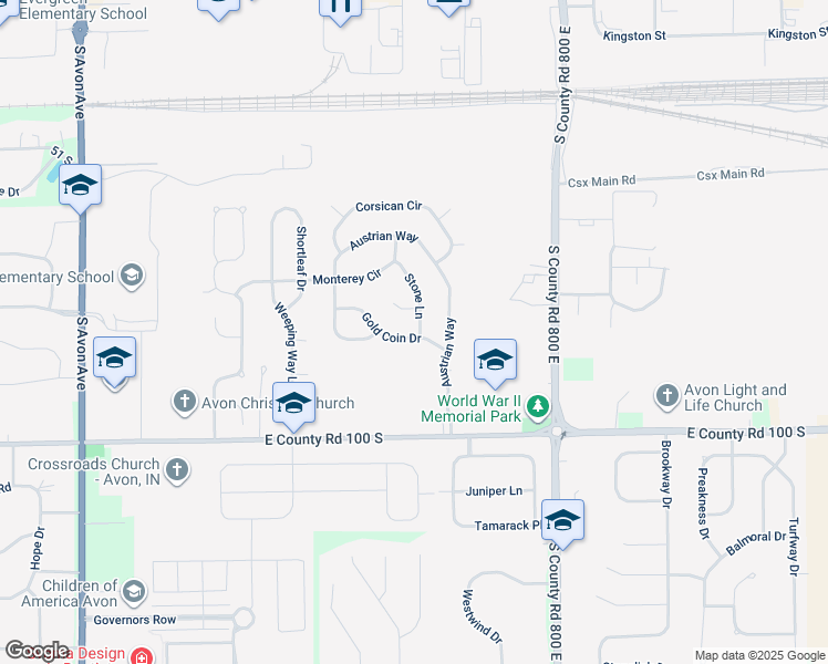 map of restaurants, bars, coffee shops, grocery stores, and more near 780 Stone Lane in Avon