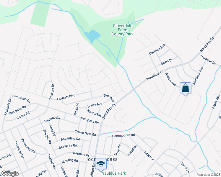 map of restaurants, bars, coffee shops, grocery stores, and more near 9 Whaler Avenue in Barnegat Township