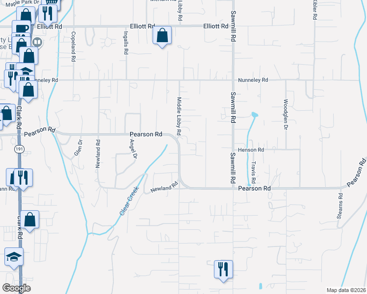 map of restaurants, bars, coffee shops, grocery stores, and more near 1424 Jessie Lane in Paradise