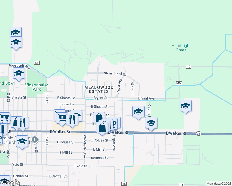 map of restaurants, bars, coffee shops, grocery stores, and more near 390 Papst Avenue in Orland