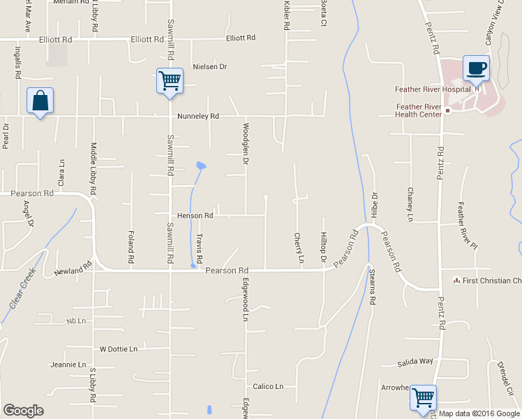map of restaurants, bars, coffee shops, grocery stores, and more near 5625 Butte View Terrace in Paradise