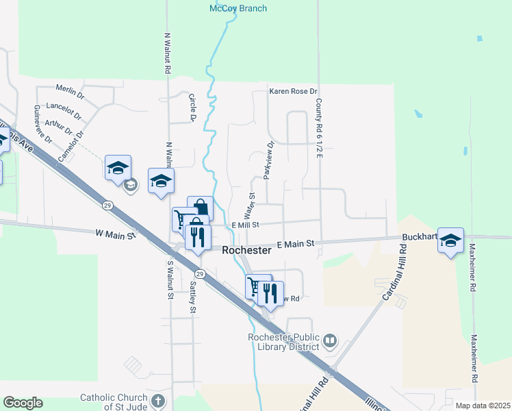 map of restaurants, bars, coffee shops, grocery stores, and more near 400 Lexington Heights Drive in Rochester