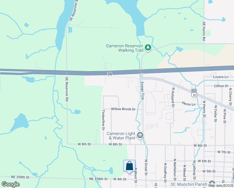 map of restaurants, bars, coffee shops, grocery stores, and more near 1110 Carriage Lane in Cameron