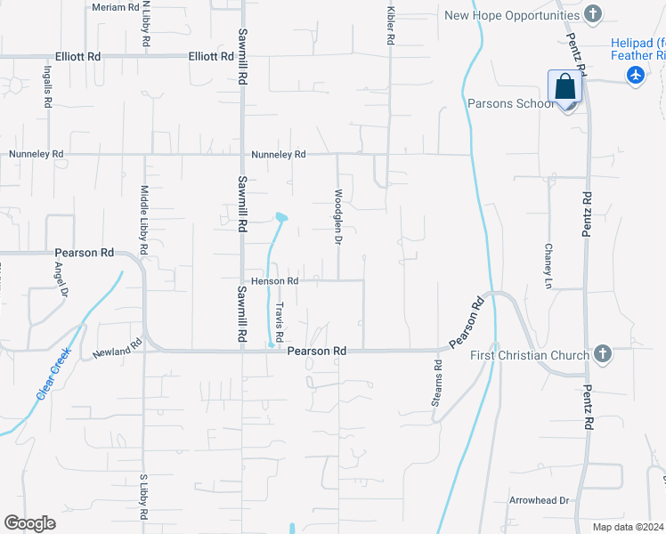 map of restaurants, bars, coffee shops, grocery stores, and more near 5645 Woodglen Drive in Paradise