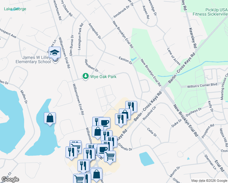 map of restaurants, bars, coffee shops, grocery stores, and more near Independence Boulevard in Camden County