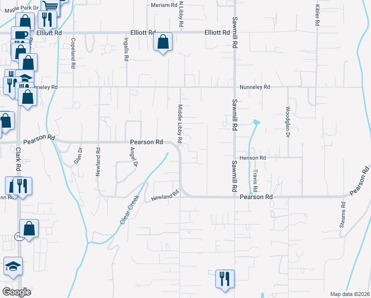 map of restaurants, bars, coffee shops, grocery stores, and more near 1400 Jessie Lane in Paradise