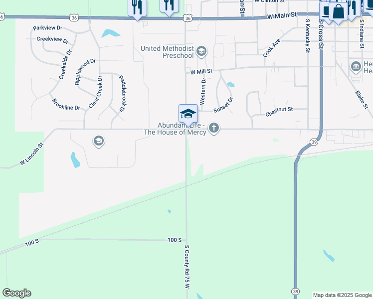 map of restaurants, bars, coffee shops, grocery stores, and more near 613 Mackey Road in Danville