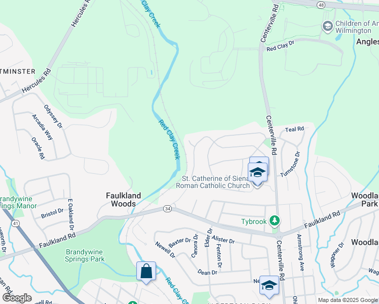 map of restaurants, bars, coffee shops, grocery stores, and more near 2719 Skylark Road in Wilmington