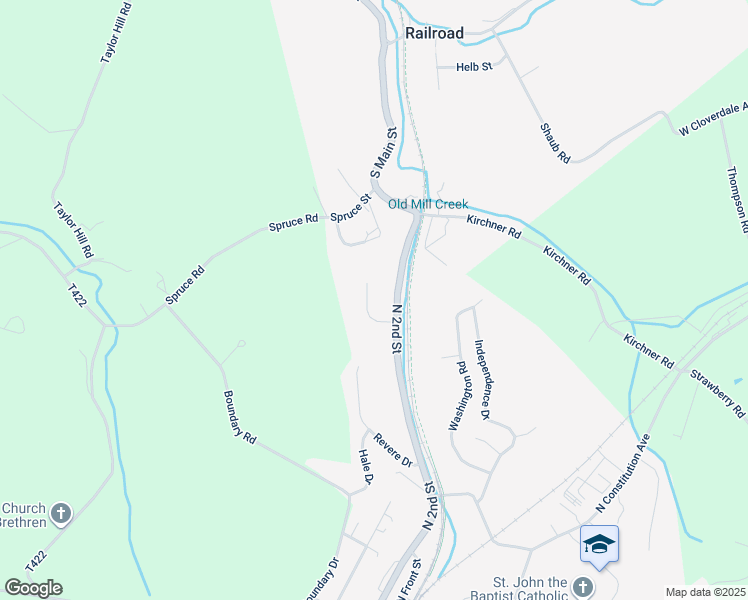 map of restaurants, bars, coffee shops, grocery stores, and more near 4 Ashlee Court in New Freedom