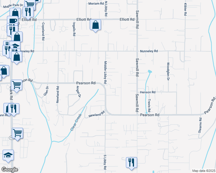 map of restaurants, bars, coffee shops, grocery stores, and more near 1400 Jessie Lane in Paradise