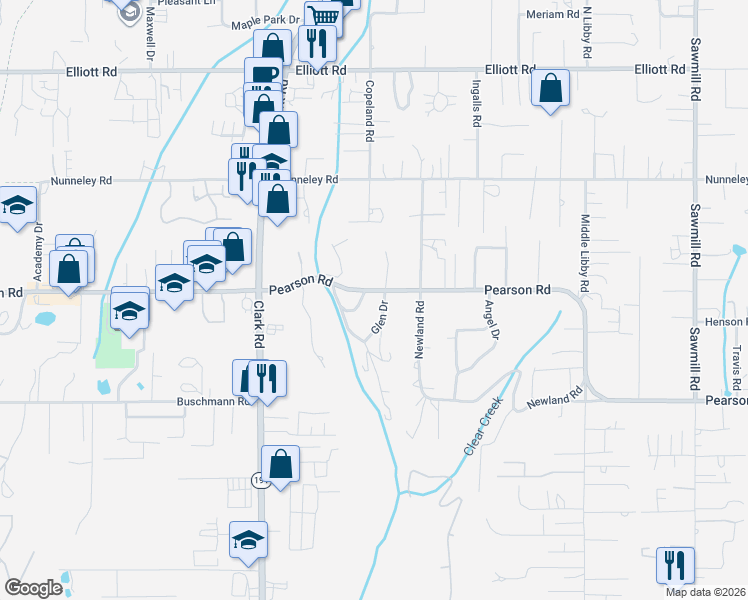 map of restaurants, bars, coffee shops, grocery stores, and more near 1190 Glen Circle in Paradise
