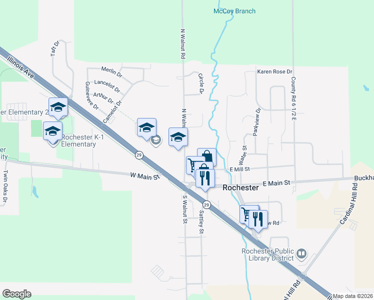 map of restaurants, bars, coffee shops, grocery stores, and more near 101 East Mill Street in Rochester