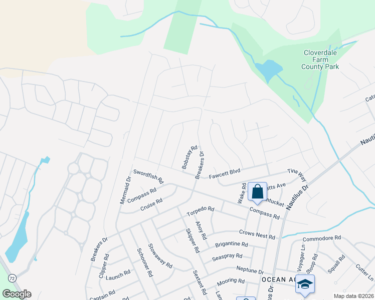 map of restaurants, bars, coffee shops, grocery stores, and more near 10 Bobstay Road in Barnegat Township