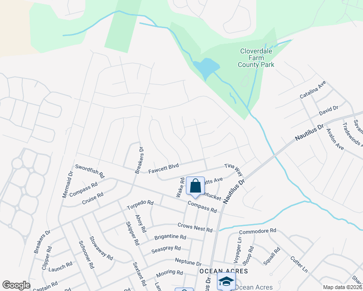 map of restaurants, bars, coffee shops, grocery stores, and more near 6 Fullrigger Avenue in Barnegat Township