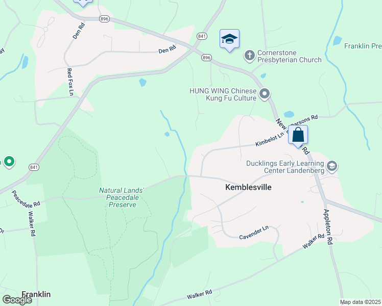 map of restaurants, bars, coffee shops, grocery stores, and more near 8 Deverel Place in Landenberg
