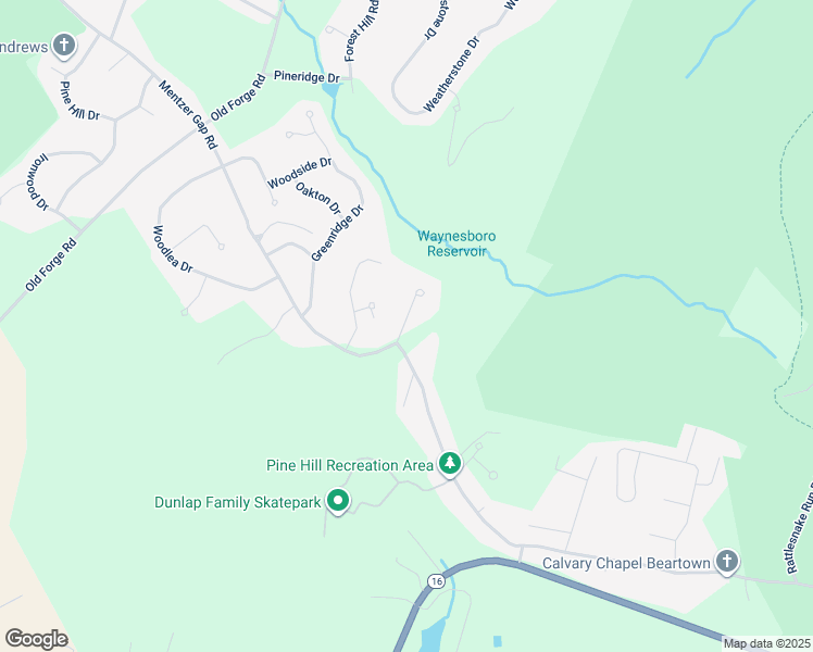 map of restaurants, bars, coffee shops, grocery stores, and more near 11468 Valleywood Drive in Waynesboro