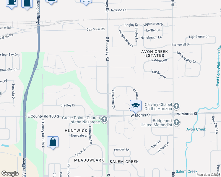 map of restaurants, bars, coffee shops, grocery stores, and more near 1014 Texarkana Drive in Indianapolis