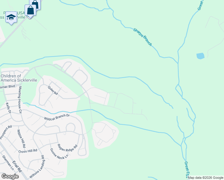 map of restaurants, bars, coffee shops, grocery stores, and more near 10 Box Turtle Lane in Sicklerville