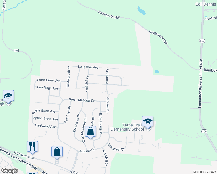 map of restaurants, bars, coffee shops, grocery stores, and more near 2386 Running Brook Avenue in Lancaster