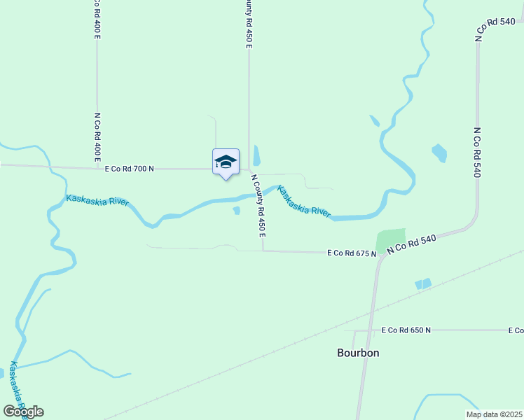 map of restaurants, bars, coffee shops, grocery stores, and more near 601-699 North Co Road 450 East in Tuscola