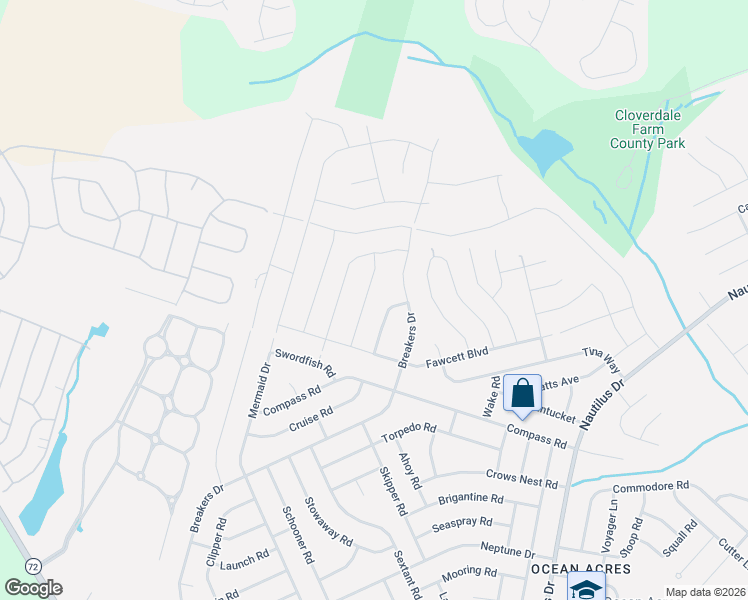 map of restaurants, bars, coffee shops, grocery stores, and more near 19 Half-Hitch Road in Barnegat Township