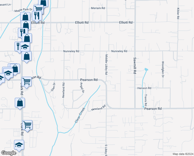 map of restaurants, bars, coffee shops, grocery stores, and more near 5658 Clara Lane in Paradise