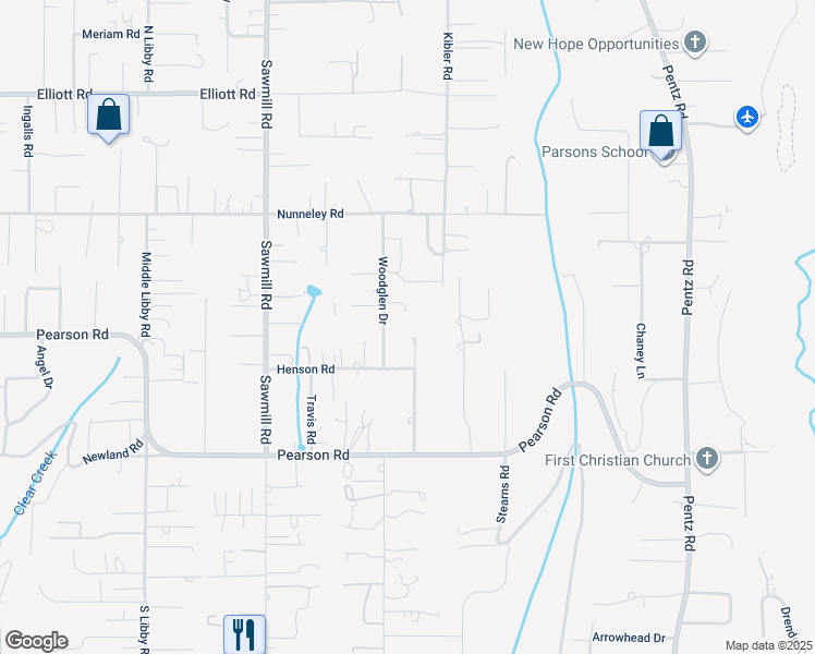 map of restaurants, bars, coffee shops, grocery stores, and more near 5649 Butte View Terrace in Paradise