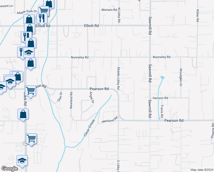 map of restaurants, bars, coffee shops, grocery stores, and more near 5658 Clara Lane in Paradise