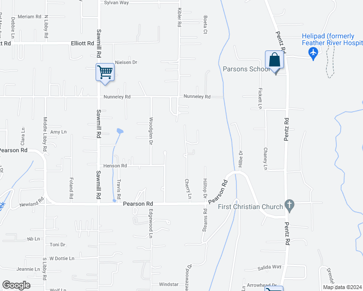 map of restaurants, bars, coffee shops, grocery stores, and more near 5669 Cherry Lane in Paradise