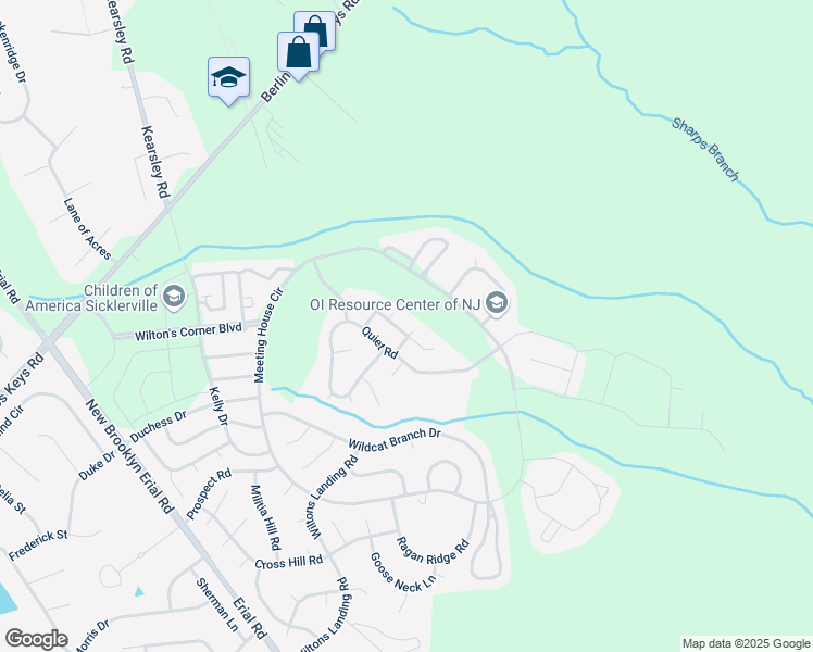 map of restaurants, bars, coffee shops, grocery stores, and more near 111 Harmony Circle Road in Sicklerville
