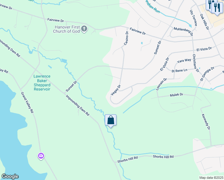 map of restaurants, bars, coffee shops, grocery stores, and more near 161 Vegas Dr in Hanover
