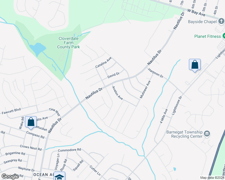 map of restaurants, bars, coffee shops, grocery stores, and more near 40 Farragut Avenue in Barnegat Township
