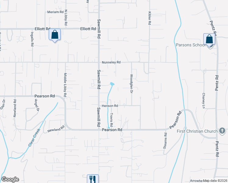 map of restaurants, bars, coffee shops, grocery stores, and more near 1562 Hemlock Lane in Paradise