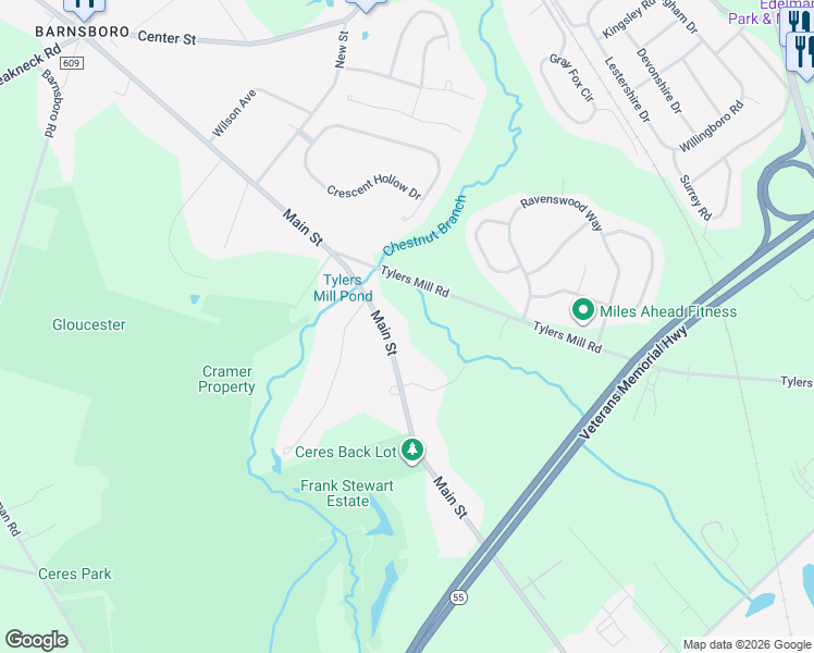 map of restaurants, bars, coffee shops, grocery stores, and more near 911 Main Street in Gloucester County