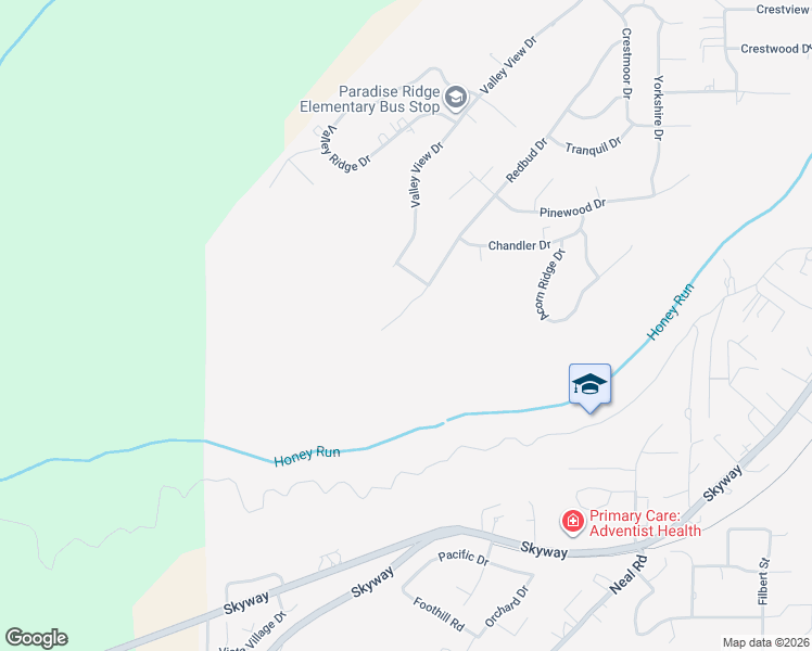 map of restaurants, bars, coffee shops, grocery stores, and more near 184 Redbud Drive in Paradise