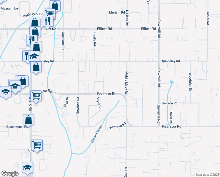 map of restaurants, bars, coffee shops, grocery stores, and more near 5667 Clara Ln in Paradise