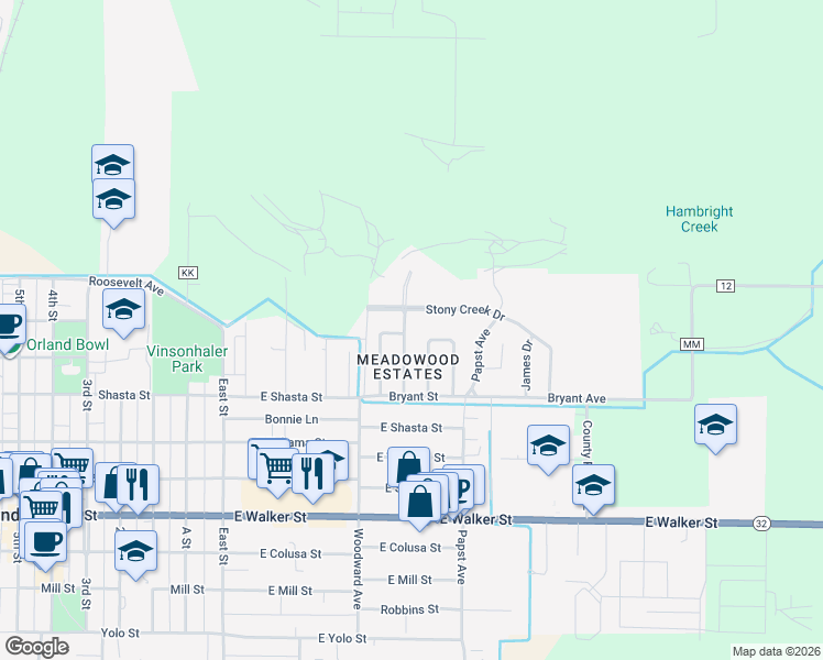 map of restaurants, bars, coffee shops, grocery stores, and more near 323 Woodhaven Drive in Orland
