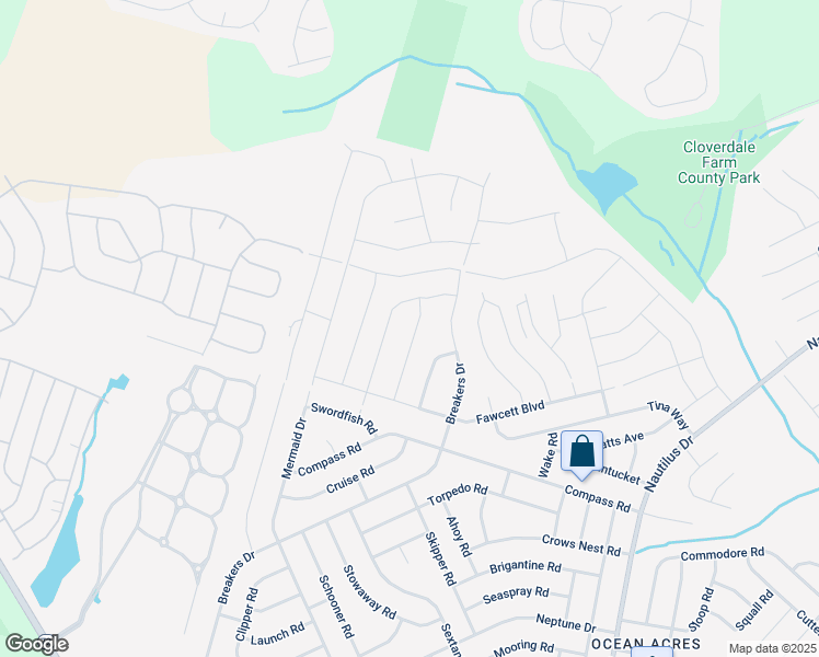 map of restaurants, bars, coffee shops, grocery stores, and more near 19 Half-Hitch Road in Barnegat Township