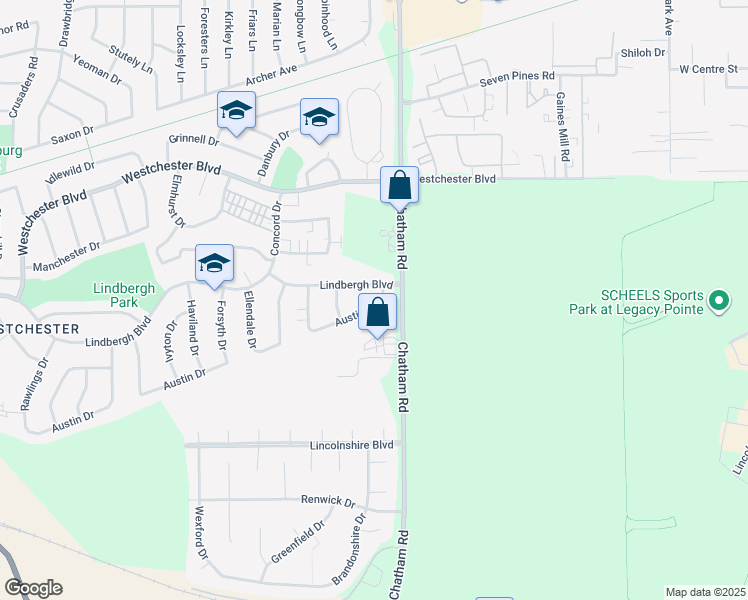 map of restaurants, bars, coffee shops, grocery stores, and more near 2004 Austin Drive in Springfield