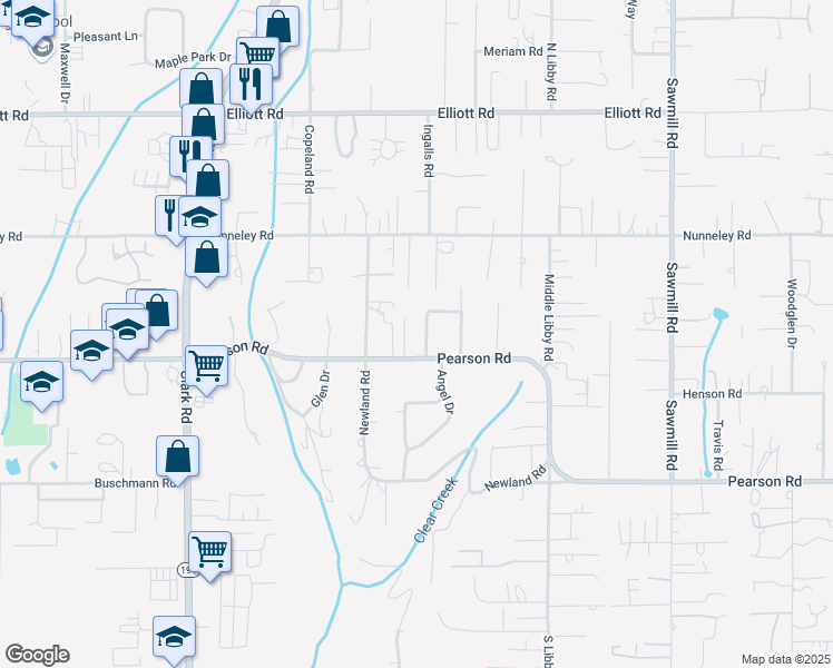 map of restaurants, bars, coffee shops, grocery stores, and more near 5675 Newman Avenue in Paradise