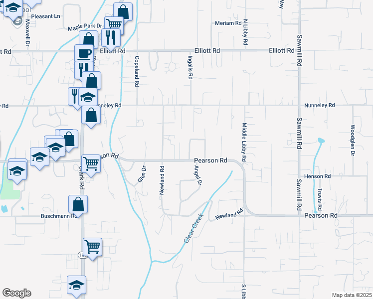 map of restaurants, bars, coffee shops, grocery stores, and more near 5675 Newman Avenue in Paradise