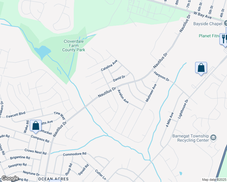 map of restaurants, bars, coffee shops, grocery stores, and more near 40 Farragut Avenue in Barnegat Township