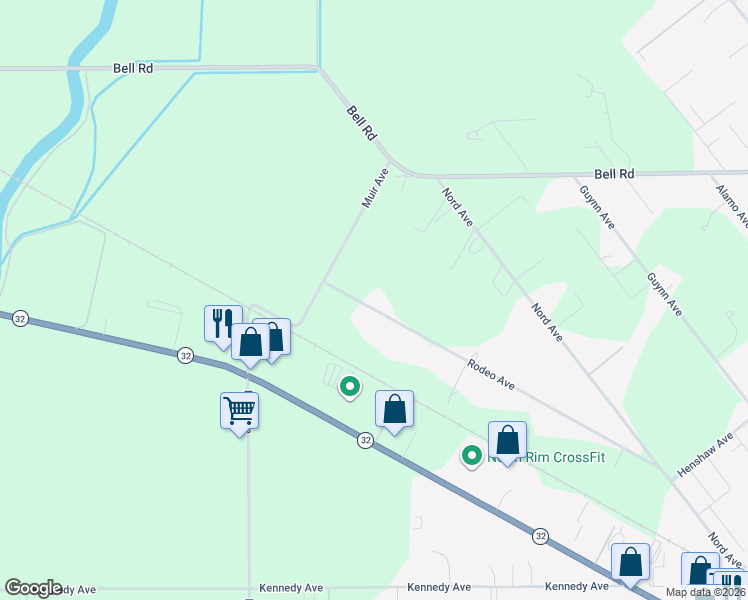 map of restaurants, bars, coffee shops, grocery stores, and more near 3310 Rodeo Avenue in Chico