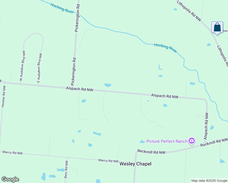 map of restaurants, bars, coffee shops, grocery stores, and more near 7196 Alspach Road Northwest in Lancaster