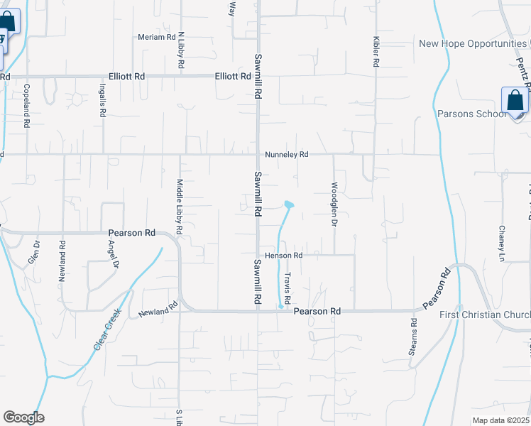 map of restaurants, bars, coffee shops, grocery stores, and more near 5674 Sawmill Road in Paradise