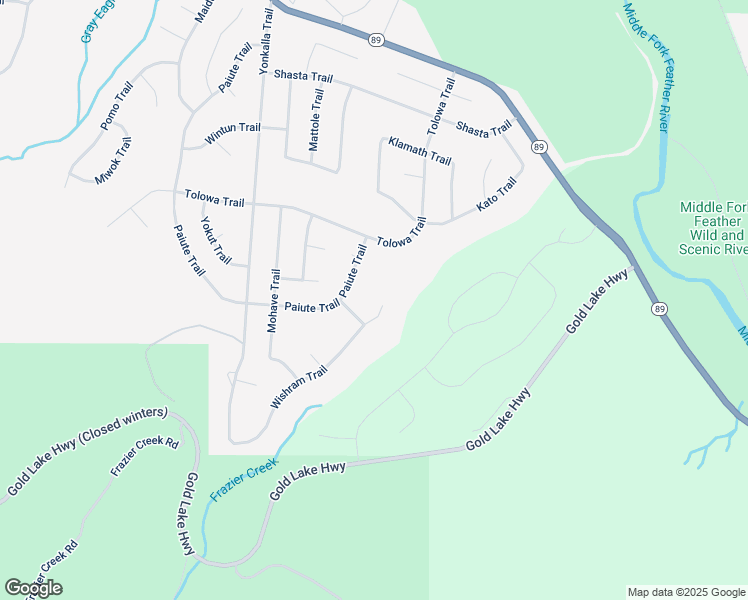 map of restaurants, bars, coffee shops, grocery stores, and more near 41-53 Wishram Trail in Graeagle